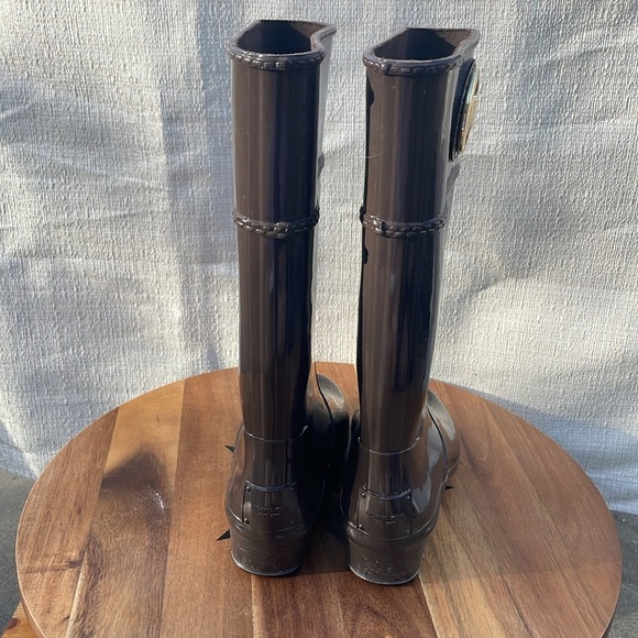 Michael Kors Women’s Tall Rain Boots Wedge heel Brown Size 6 - Picture 5 of 9